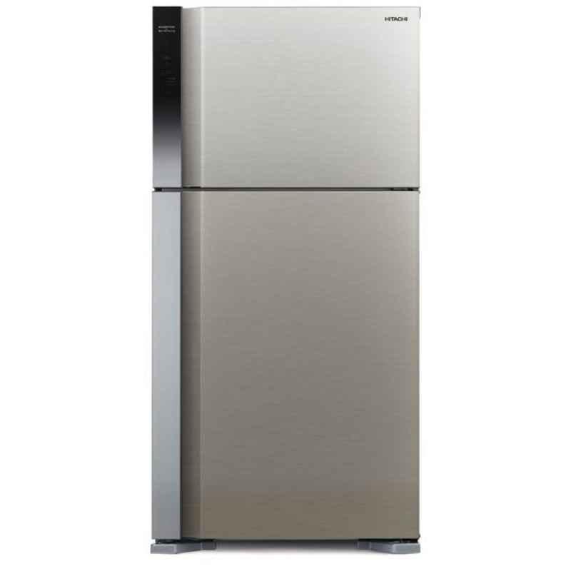 Hitachi 565L Brilliant Black Inverter Fridge, RV710PUK7KBBK
