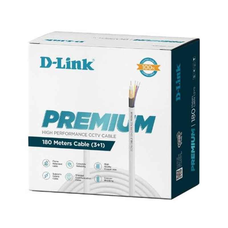 D-Link Premium Dcc-Whi-180-3 180m Three Plus One CCTV Cable