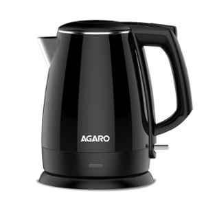 AGARO Royal 1500W 1.5 Litre Stainless Steel Black Double Layer Electric Kettle, 33780 (Pack of 2)