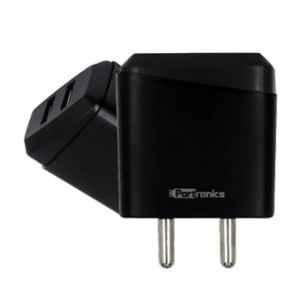 Portronics Adapto 89 Black 2.4A Adapter with Dual USB Port, POR-089