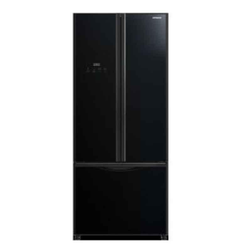 Hitachi 451L Glass Black French Bottom Freezer Refrigerator, RWB600PUK9GBK