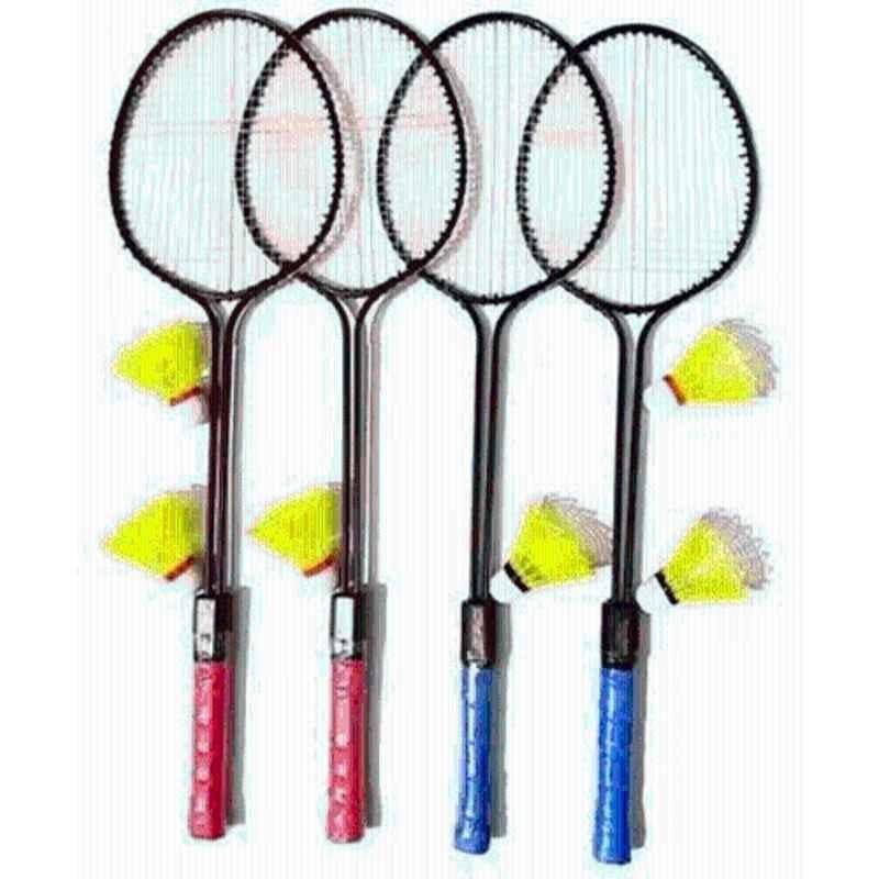 STYRKR 2 Pcs Multicolour Badminton Racket with 6 Pcs Shuttlecocks
