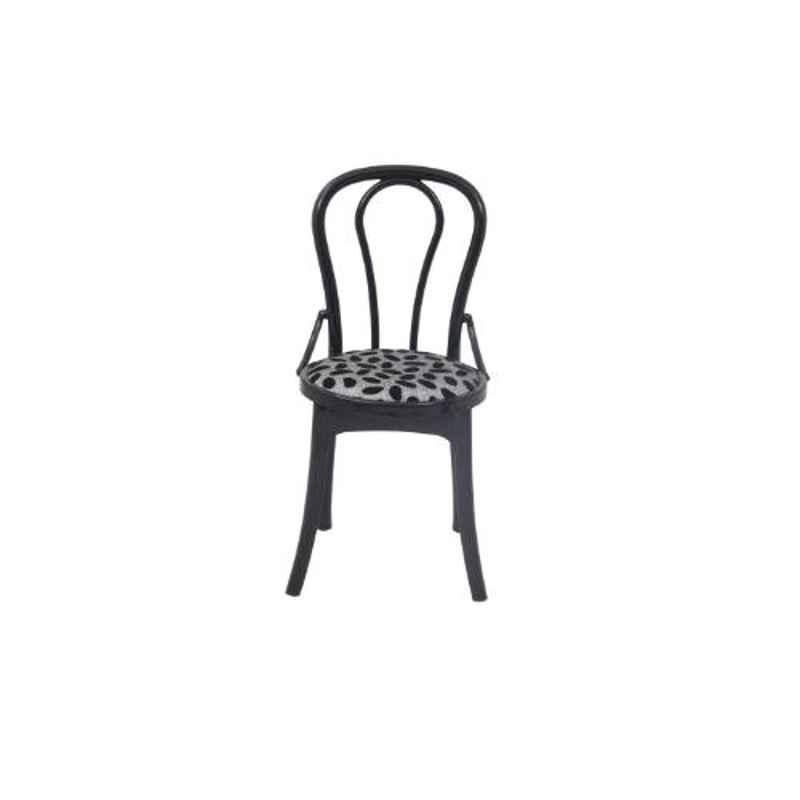 Supreme Pearl Lacquer Finish Plastic Black Egg Cushion Chair without Arm (Pack of 4)