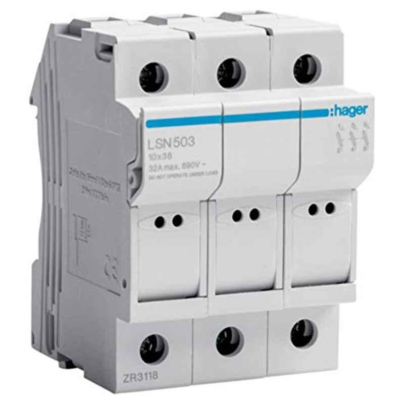 Hager 32A 690V 3 Pole Sectionable Portafus Socket, LSN503