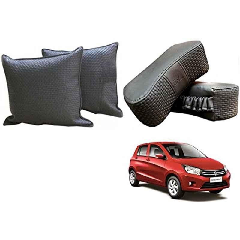 Kozdiko One Pair Grey Neck Rest & One Pair Cushion Combo for Maruti Suzuki Celerio