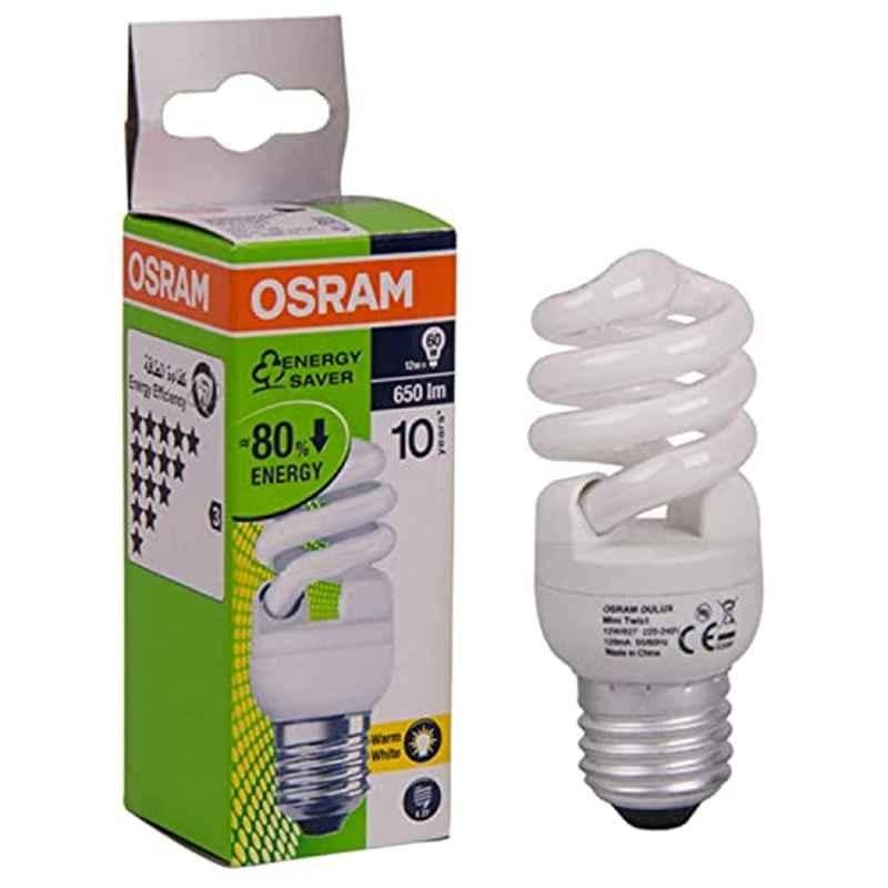Osram 12W E27 Warm White Spiral CFL Bulb