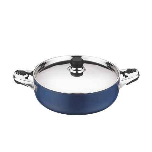 Vinod Zest Non Stick Deep Frypan with Glass Lid (Induction Friendly) - 22 cm