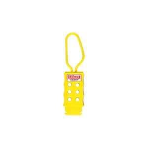 Lukko Safety 6 Holes PPCP Yellow Non Conductive Safety Lockout Hasp, Jaw Size: 33.6-80 mm, LS-H65