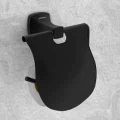 Plantex Paper Holder for Bathroom/Space Aluminium Toilet Paper Holder/Tissue Paper Roll Holder/Bathroom Accessories Black
