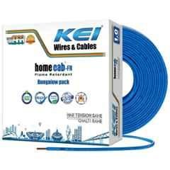 KEI 1 Sqmm 1 Core Homecab FR Blue Copper PVC Insulated Unsheathed Multistrand Flexible Cable, Length: 180 m