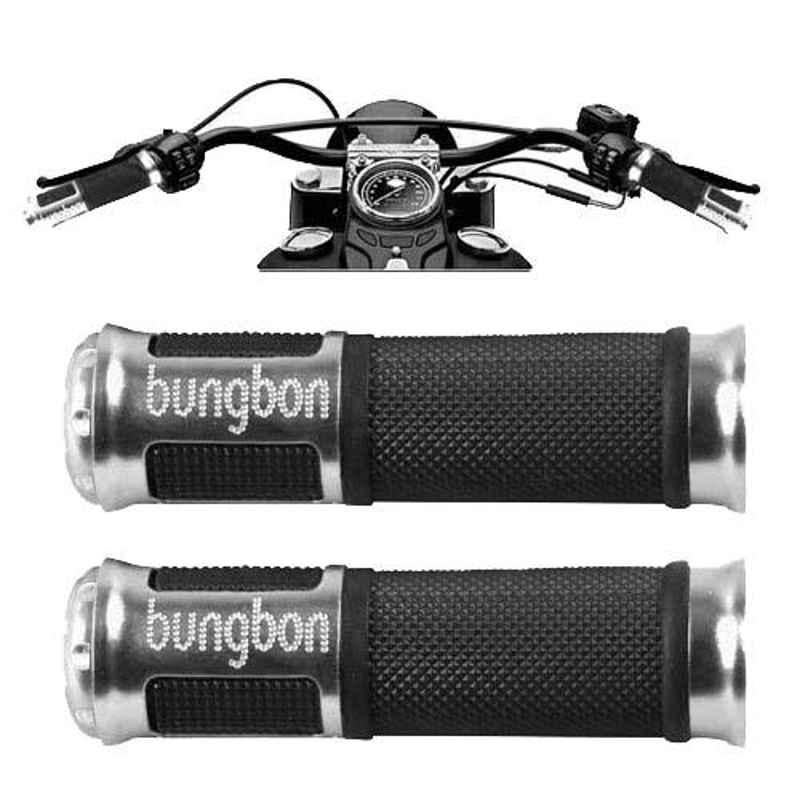 AllExtreme EXUGC2S 2 Pcs Silver Bungbon Designer Anti Slip Grip Cover Set