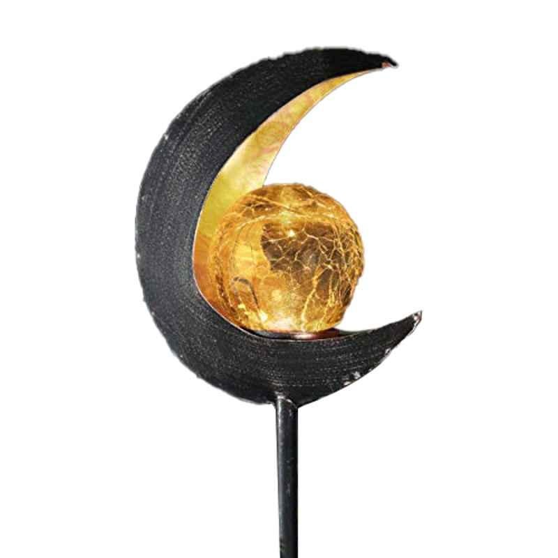 Exhart ‎1.2V 4x38 inch Metal Crescent Moon LED Garden Stake, ‎12514-RS