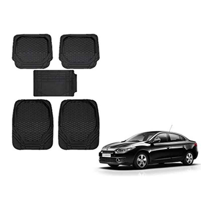Kozdiko 8855TW 5 Pcs Rubber Black Rubber Car Mat Set for Renault Fluence