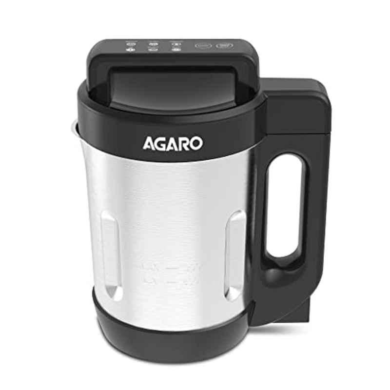 AGARO Elite 900W 1 Litre Stainless Steel Grey Soup Maker with 6 Preset Cooking Functions, 33998