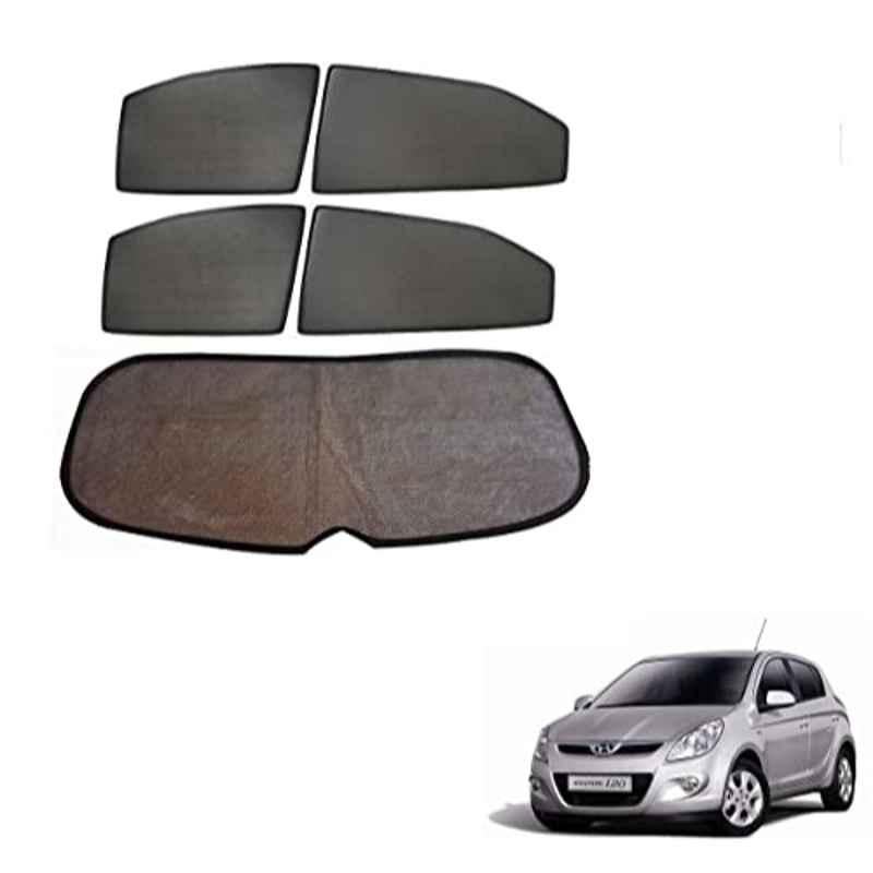 Kozdiko 5 Pcs Mesh Black Fixed Window & Rear Sun Shades Set for Hyundai Old i20 2008-2014