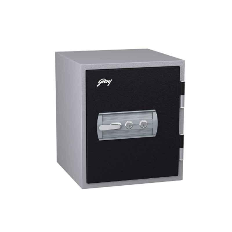 Godrej Forte Fire Resistant 20L Metal Light Grey & Black Locker with Mechanical Dual Key Lock (Tijori)