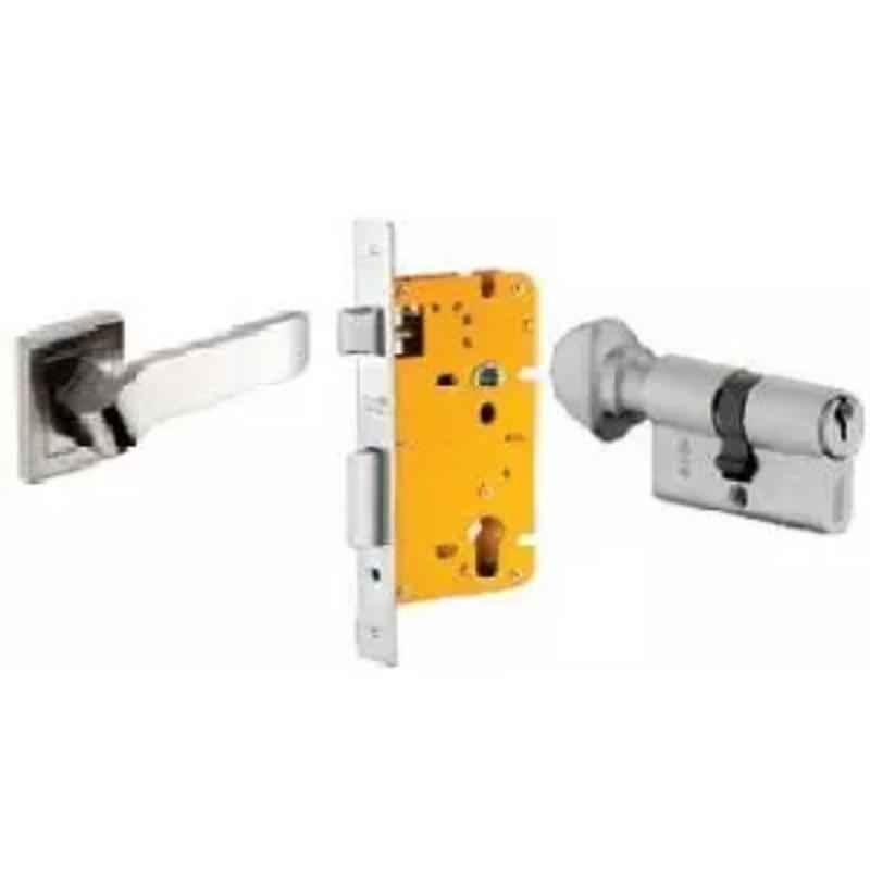 Dorset ML Series Hale 70mm Stainless Steel Silver Chrome Finish Door Handle Lock Set with Knob & Key (Pack of 2)