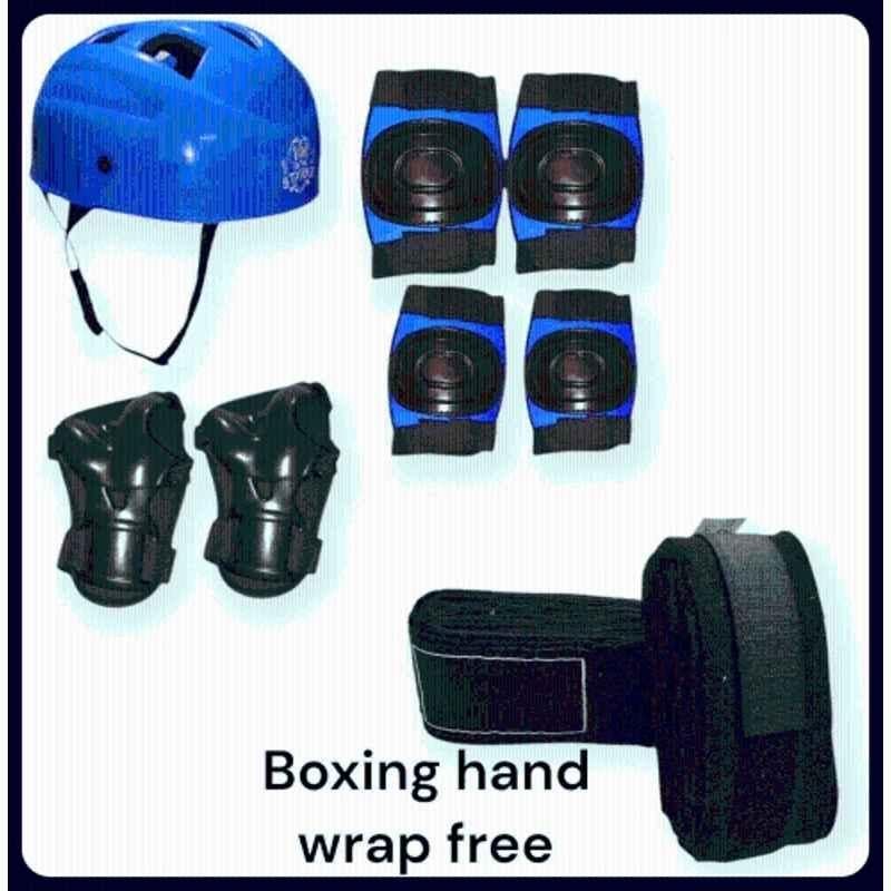 STYRKR Blue Skating Kit for Kids (5-12 Years) | Cycling Safety Kit | & Boxing Hand Wrap Skating KitKIT-191