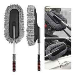 Kingsway Microfibre Black Multipurpose Telescopic Duster Brush with Removable Handle for Car, Home & Office