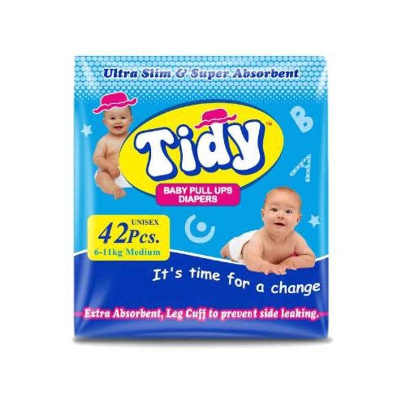 Tidy 42 Pcs Medium Non-Woven Ultra Soft Baby Diapers, TBDP-M-1 (Pack of 4)