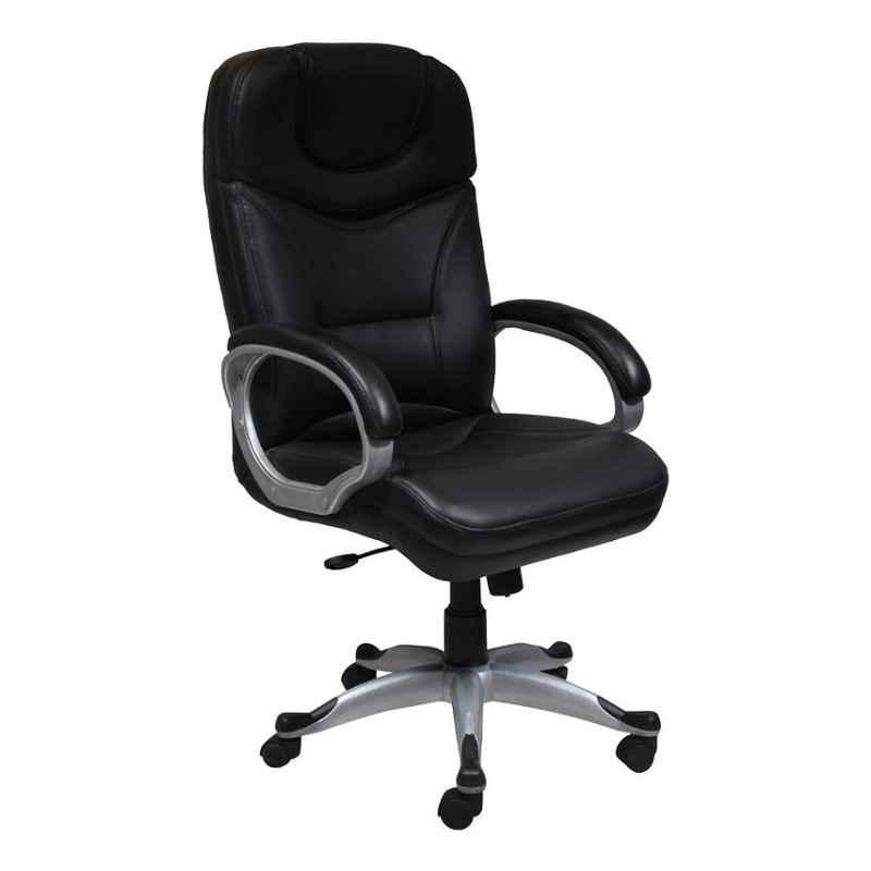Caddy PU Leatherette Black Adjustable Office Chair with Back Support, DM 65 (Pack of 2)