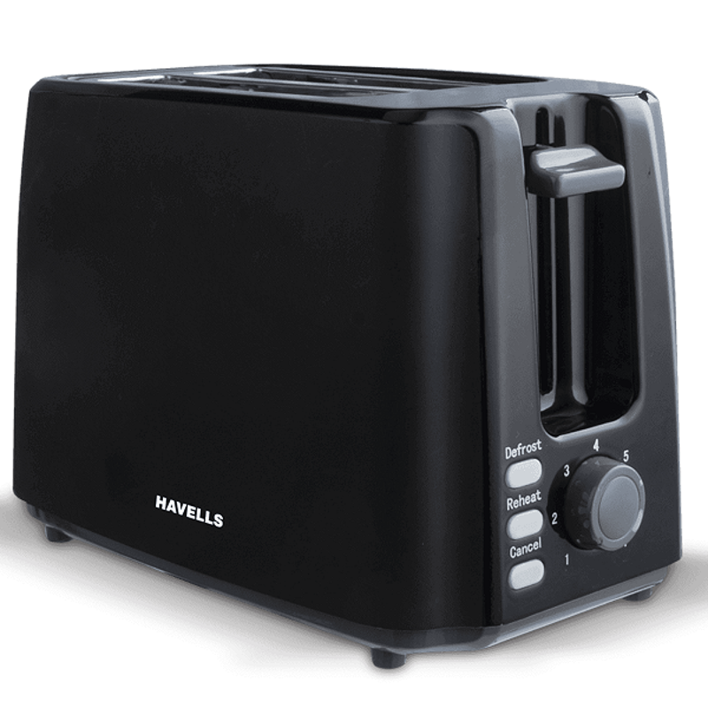 Havells Crisp Plus 700W 2 Slice Black Pop Up Toaster, GHCPTCJK075