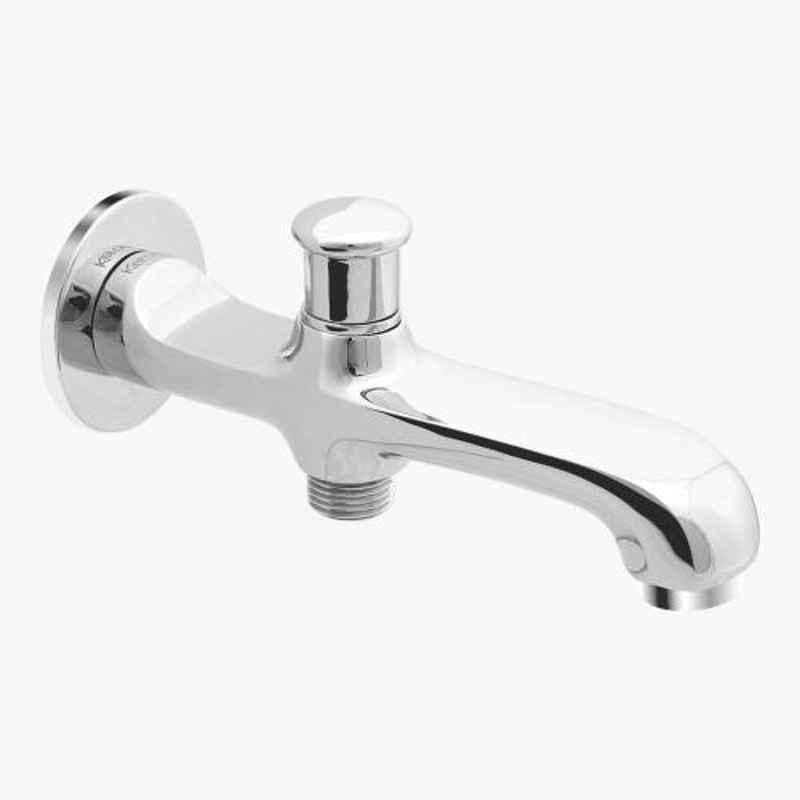Kerovit Joy Silver Chrome Finish Bath Tub Spout with Diverter & Flange, KB1511017
