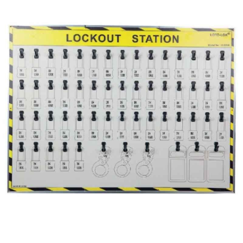 LOTO-LOK 100x735mm Shadow Board Construction Lockout Station with Aluminium Alloy Frame, LS-SB50