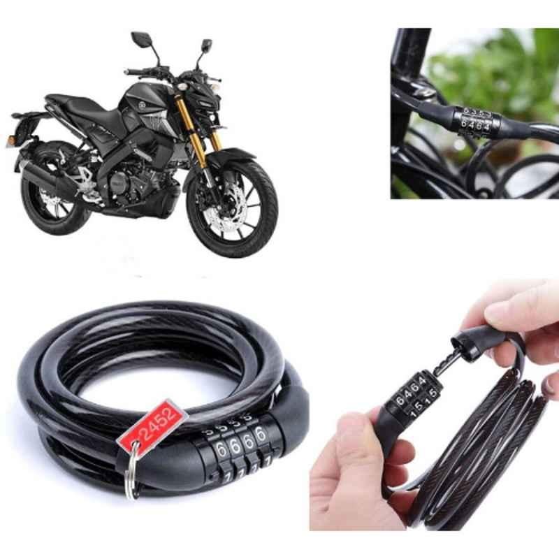 Auto Pearl PVC & Plastic Black Combination Cable Lock for MT 15