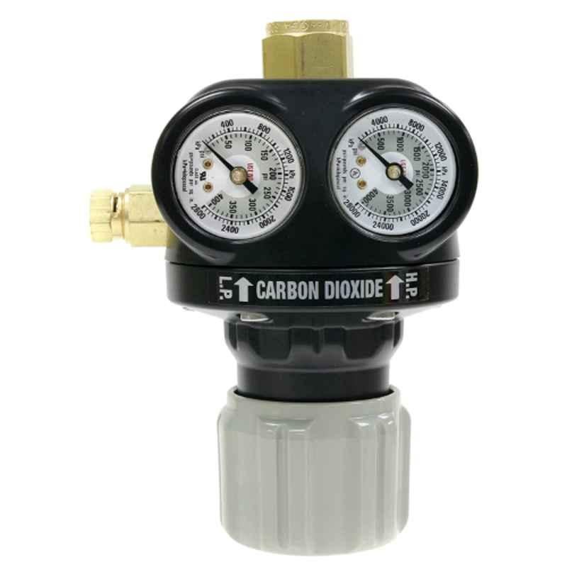 Victor Edge 200psig Grey Single Stage Carbon Dioxide Regulator with Colour Coded Knobs, ESS4-200-320