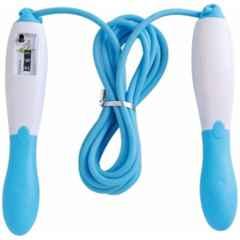 GLS Jayco 30cm Plastic White & Blue Skipping Rope with Adjustable Handle