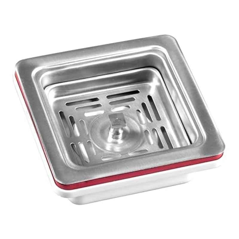 Plantex Stainless Steel 304 Matt Finish Square Shape Waste Coupling for Kitchen Sink,APS-1591