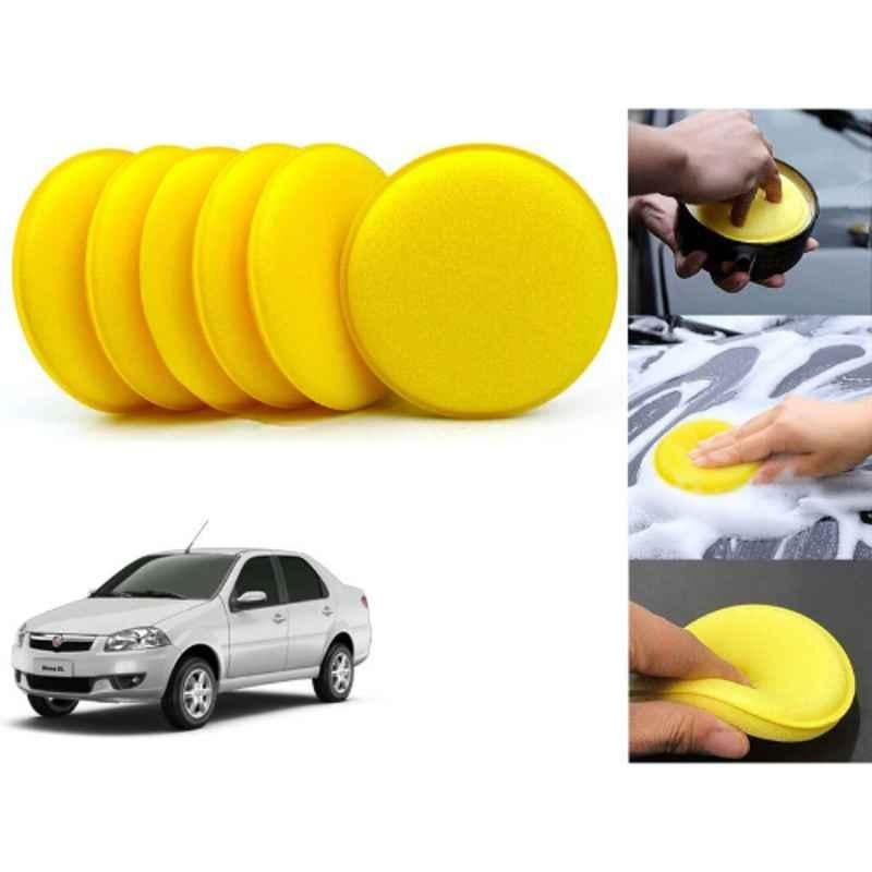 Auto Pearl Polyurethane Beige Washing & Waxing Polish Foam Sponge for Sienna (Pack of 6)
