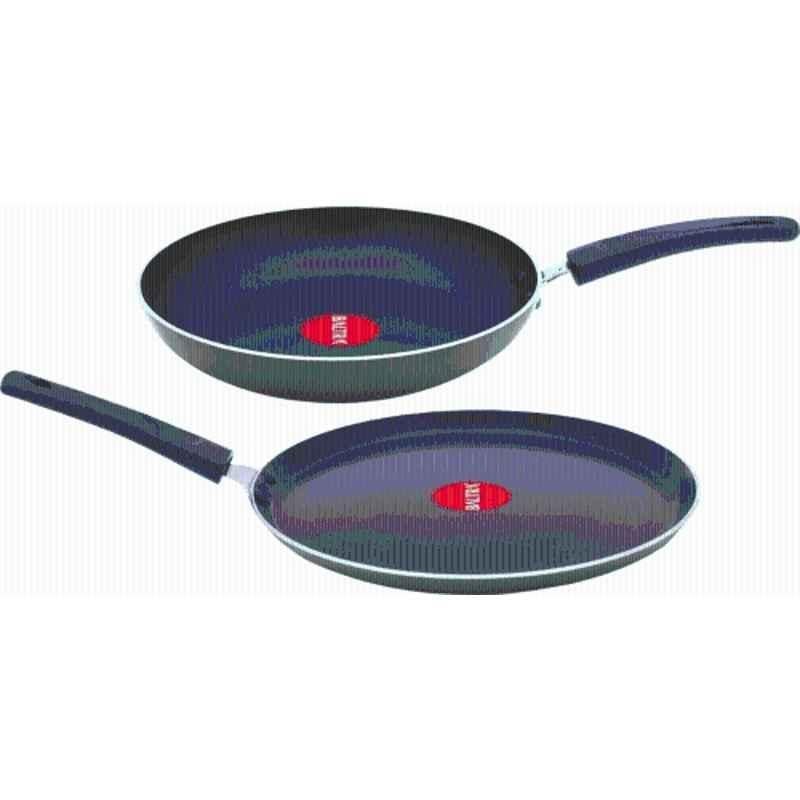Baltra 2 Pcs 0.2 & 1.2 Litre Aluminium Black Induction Base Non-Stick Cookware Set, BTN-263