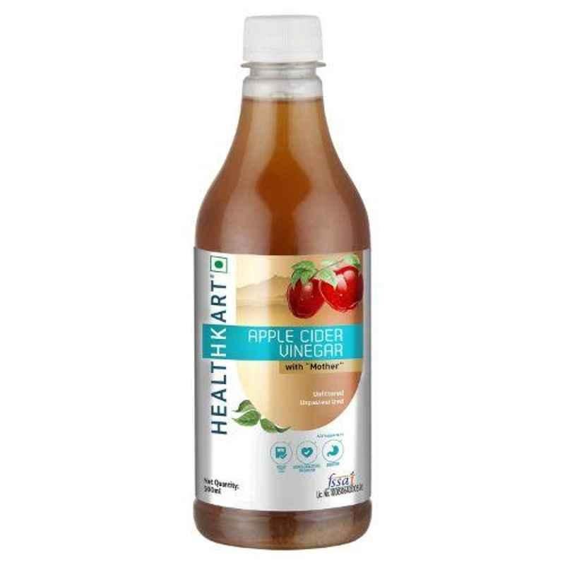 Healthkart 500ml Unflavored Apple Cider Vinegar with Mother, HNUT12735-02