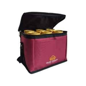 Outer Woods OW-09 Maroon Nylon Insulated Cooler Bag with Free 2 Ice Gel Packs, Capacity: 6 Cans