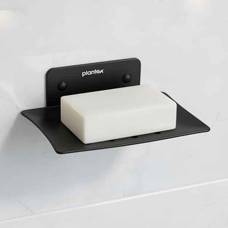 Plantex Stainless Steel Soap Holder for Bathroom/Wall Mounted Soap Holder/Soap Dish/Bathroom Accessories Black