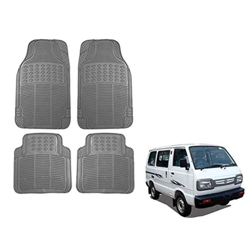 Kozdiko Grey Simple Rubber Car Foot Mat Set for Maruti Suzuki Omni, koz_13489
