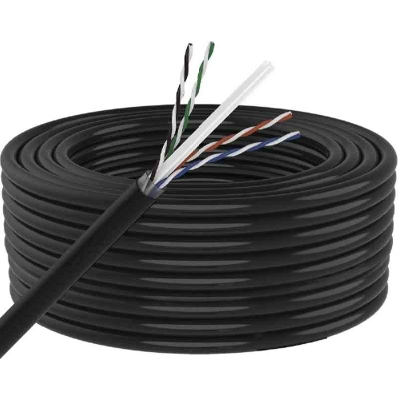 Shield Plus 24 AWG HDPE Black Outdoor CAT-6 FUTP CCTV Cable, Length: 90 Yards (Pack of 2)