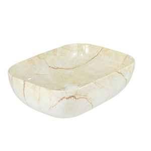 Reyal 13x18x5 inch Ceramic Ivory Cloud Glossy Finish Wash Basin for Bathroom, RE-WB-TT-M1001