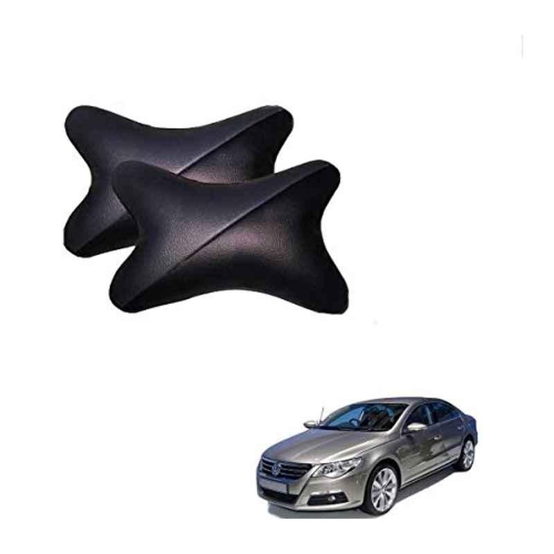 Kozdiko 2 Pcs Memory Foam Grey & Black Car Neck Rest Cushion Pillow Set for Volkswagen Passat