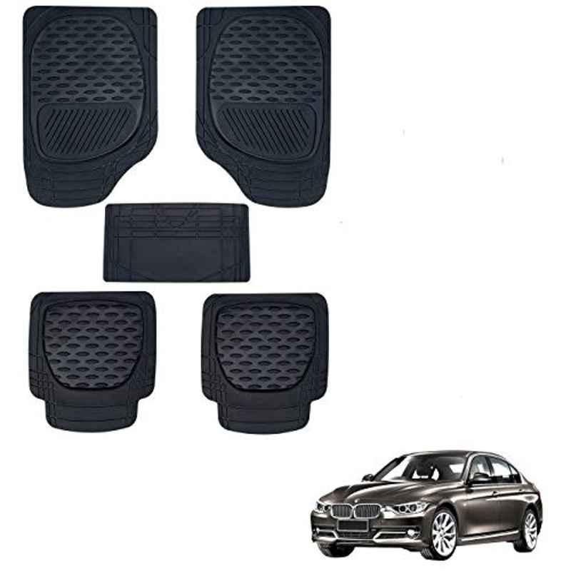Kozdiko 6255 5 Pcs Rubber & PVC Black Heavy Car Foot Mat Set for BMW 3 Series