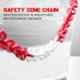 Ladwa 15m Plastic Red & White S Hook Type Safety Barrier Cone Chain, LSI-PVC