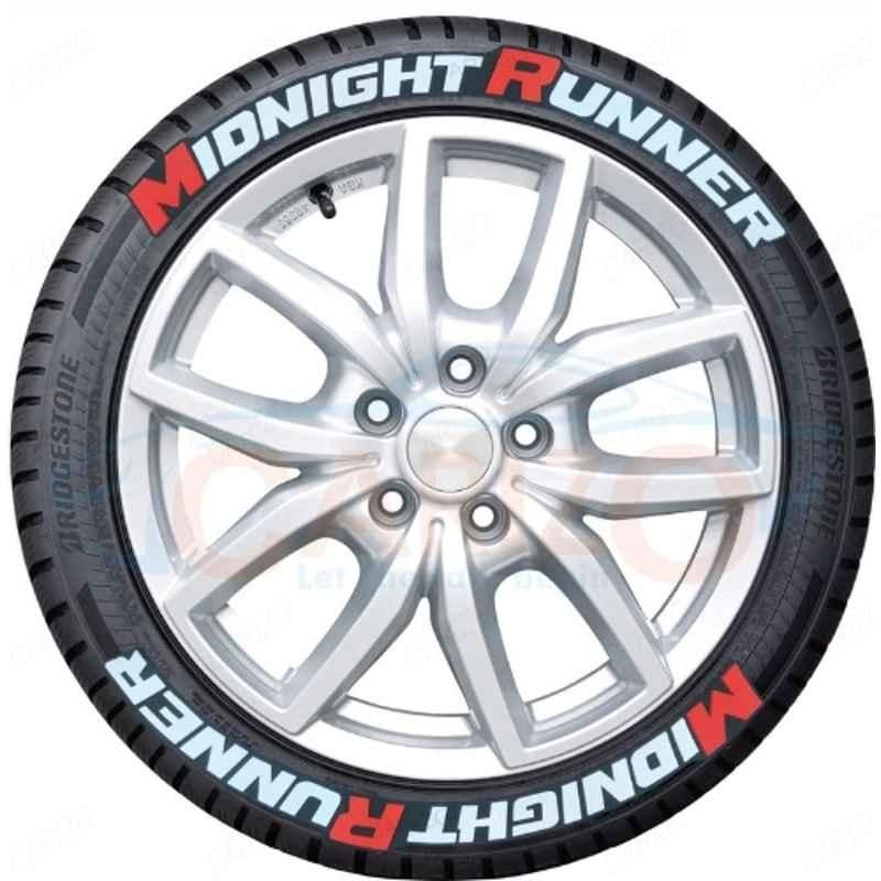 Carizo 15 Pcs Rubber Midnight Runner Design 3D Tyre Sticker Kit