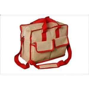 Pahal White & Cream Canvas Tool Bag with 4 Pockets