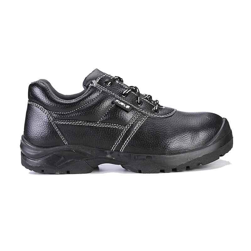 Fuel Brig M/C Black Leather Steel Toe Safety Shoes, 642-8305, Size: 6