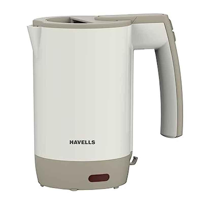 Havells 1000W 0.5L Travel Lite White Electric Kettle, GHBKTAIE100
