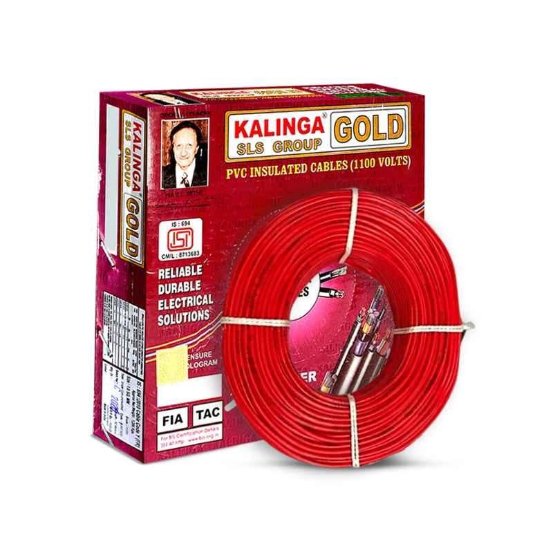 Kalinga Gold 2.5 Sq mm Red FR PVC Housing Wire, Length: 90 m