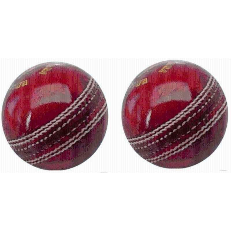 Pihusport Leather Cricket Ball (Pack of 2)