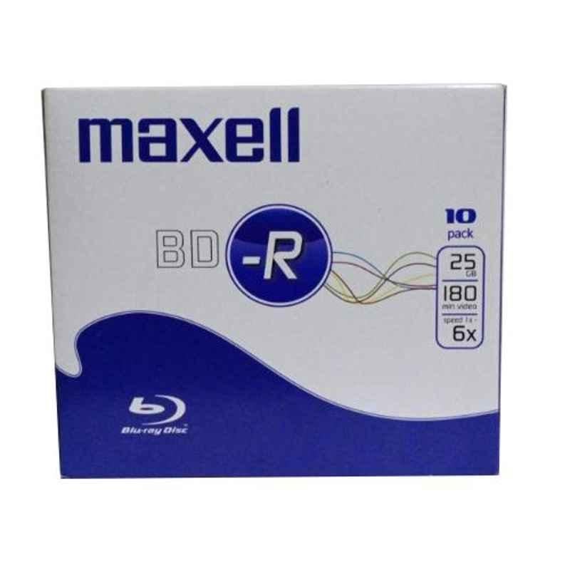 Maxell BD-R 25GB Blank Blu-Ray Disc, (Pack of 10)